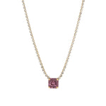 Rhys Square Necklace 14k Gold Plated, Iris Crystal