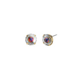 TOVA-The Basic Stud | 12mm-Earrings-14k Gold Plated, Peacock Crystal-Blue Ruby Jewellery-Vancouver Canada