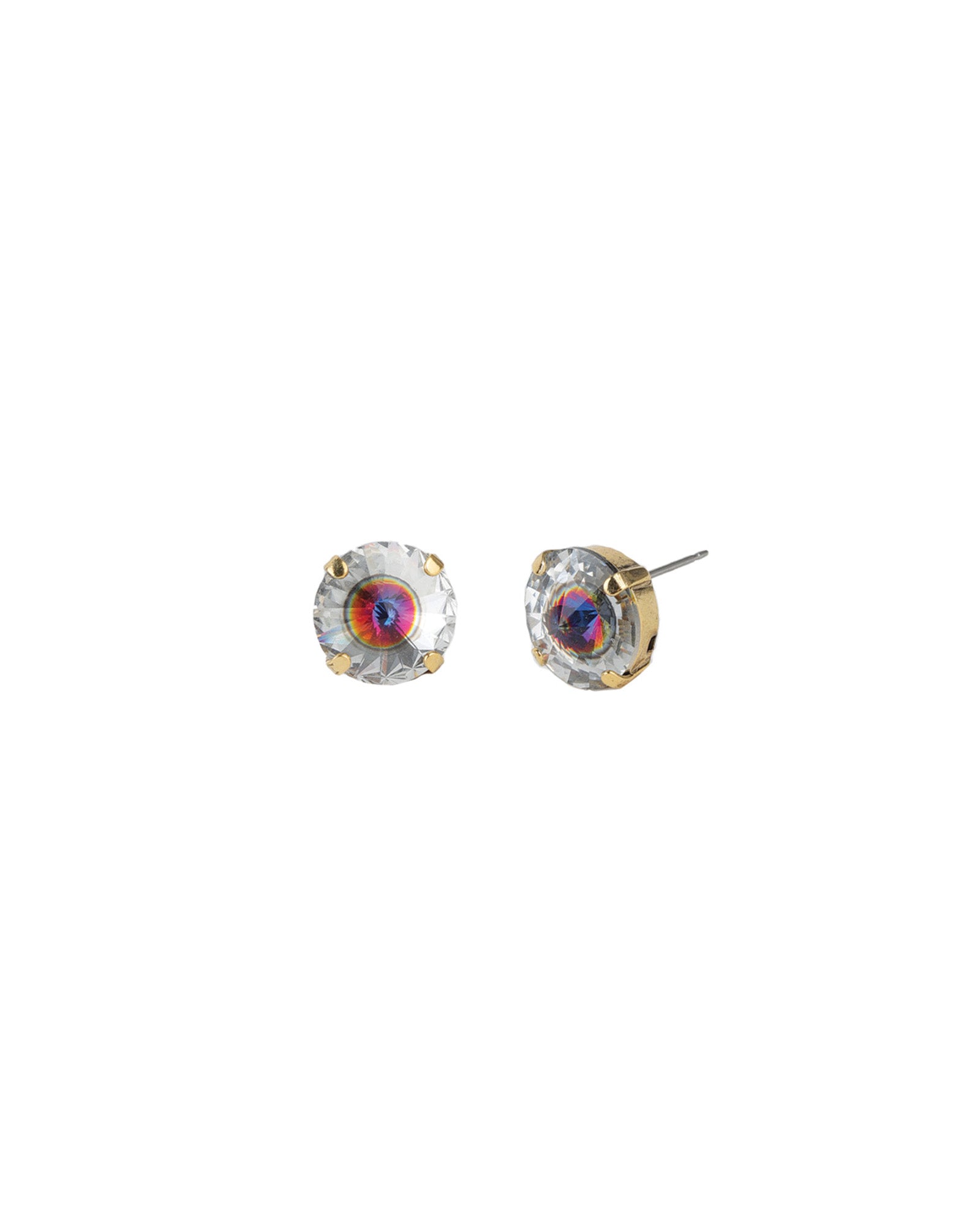 TOVA-The Basic Stud | 12mm-Earrings-14k Gold Plated, Peacock Crystal-Blue Ruby Jewellery-Vancouver Canada