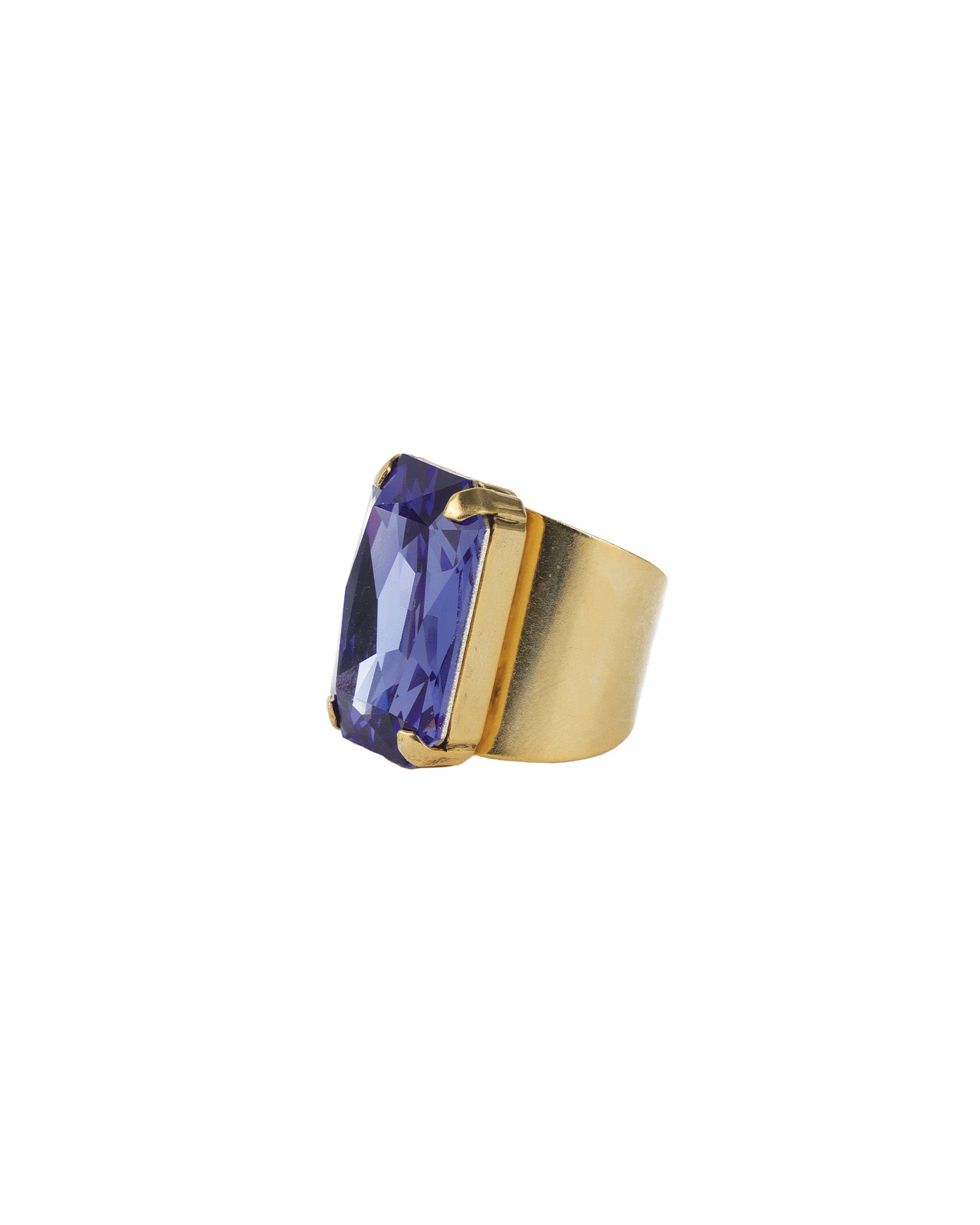 TOVA-Soleil Ring-Rings-14k Gold Plated, Tanzanite Crystal-Blue Ruby Jewellery-Vancouver Canada