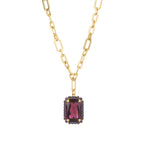 TOVA-Mini Soleil Necklace-Necklaces-14k Gold Plated, Amethyst Crystal-Blue Ruby Jewellery-Vancouver Canada