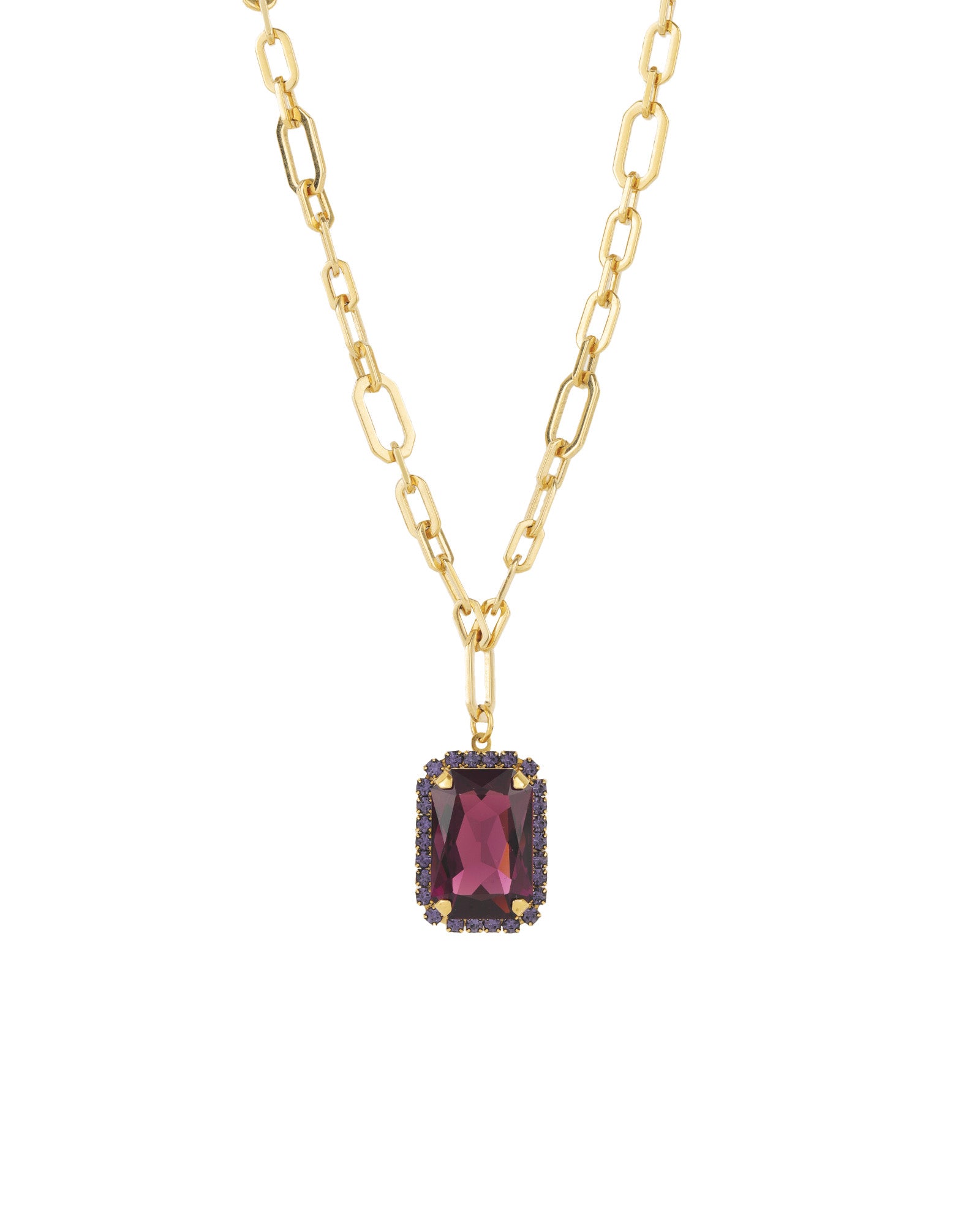 TOVA-Mini Soleil Necklace-Necklaces-14k Gold Plated, Amethyst Crystal-Blue Ruby Jewellery-Vancouver Canada