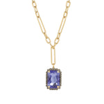 TOVA-Mini Soleil Necklace-Necklaces-14k Gold Plated, Tanzanite Crystal-Blue Ruby Jewellery-Vancouver Canada