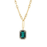 TOVA-Mini Soleil Necklace-Necklaces-14k Gold Plated, Emerald Crystal-Blue Ruby Jewellery-Vancouver Canada