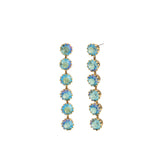 TOVA-Lilibet Earrings-Earrings-14k Gold Plated, Aqua Verde Crystal-Blue Ruby Jewellery-Vancouver Canada