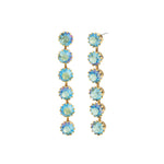 TOVA-Lilibet 2 Earrings-Earrings-14k Gold Plated, Aqua Verde Crystal-Blue Ruby Jewellery-Vancouver Canada