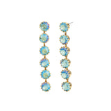 TOVA-Lilibet 2 Earrings-Earrings-14k Gold Plated, Aqua Verde Crystal-Blue Ruby Jewellery-Vancouver Canada