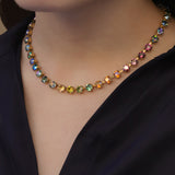 TOVA-Sarina Necklace-Necklaces-14k Gold Plated, Addy Crystal-Blue Ruby Jewellery-Vancouver Canada