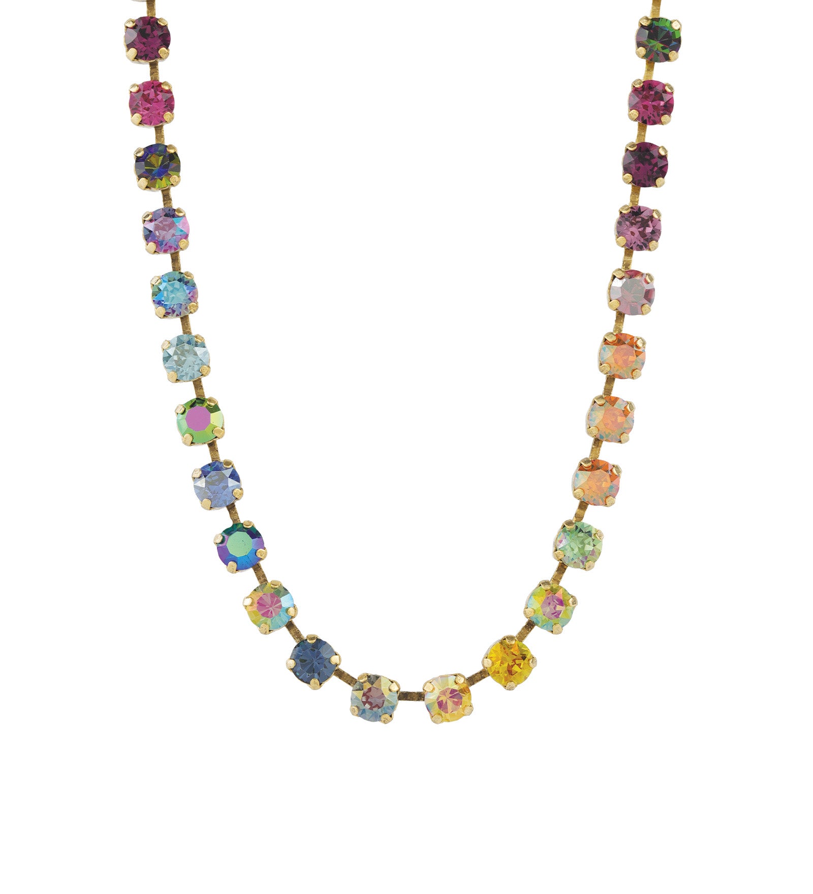 TOVA-Sarina Necklace-Necklaces-14k Gold Plated, Addy Crystal-Blue Ruby Jewellery-Vancouver Canada