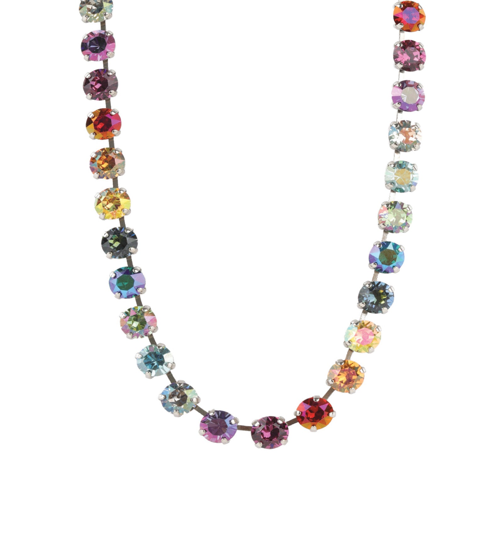 TOVA-Oakland Necklace-Necklaces-Silver Plated, Bohemian Wonderland Crystal-Blue Ruby Jewellery-Vancouver Canada