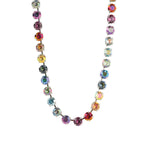 TOVA-Oakland Necklace-Necklaces-Silver Plated, Bohemian Wonderland Crystal-Blue Ruby Jewellery-Vancouver Canada