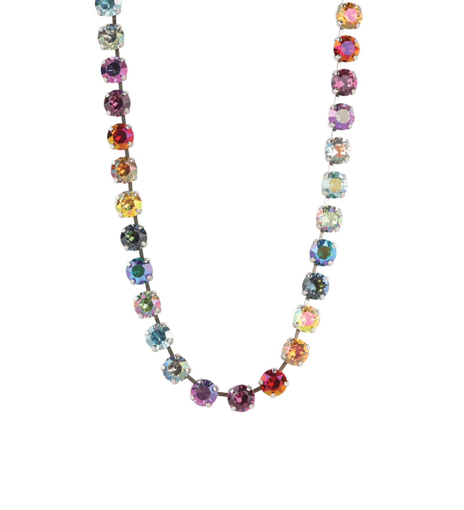 TOVA-Oakland Necklace-Necklaces-Silver Plated, Bohemian Wonderland Crystal-Blue Ruby Jewellery-Vancouver Canada