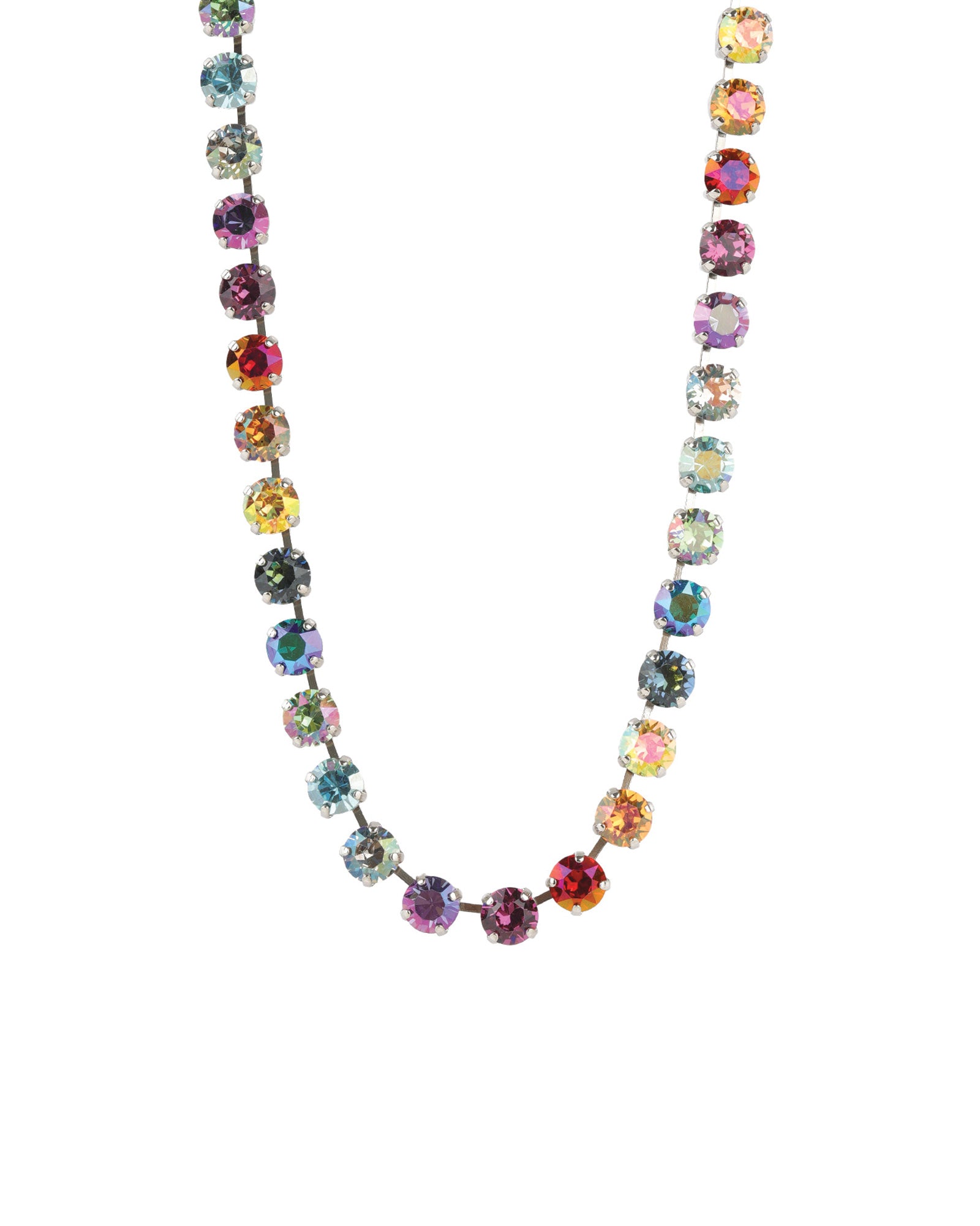 TOVA-Oakland Necklace-Necklaces-Silver Plated, Bohemian Wonderland Crystal-Blue Ruby Jewellery-Vancouver Canada