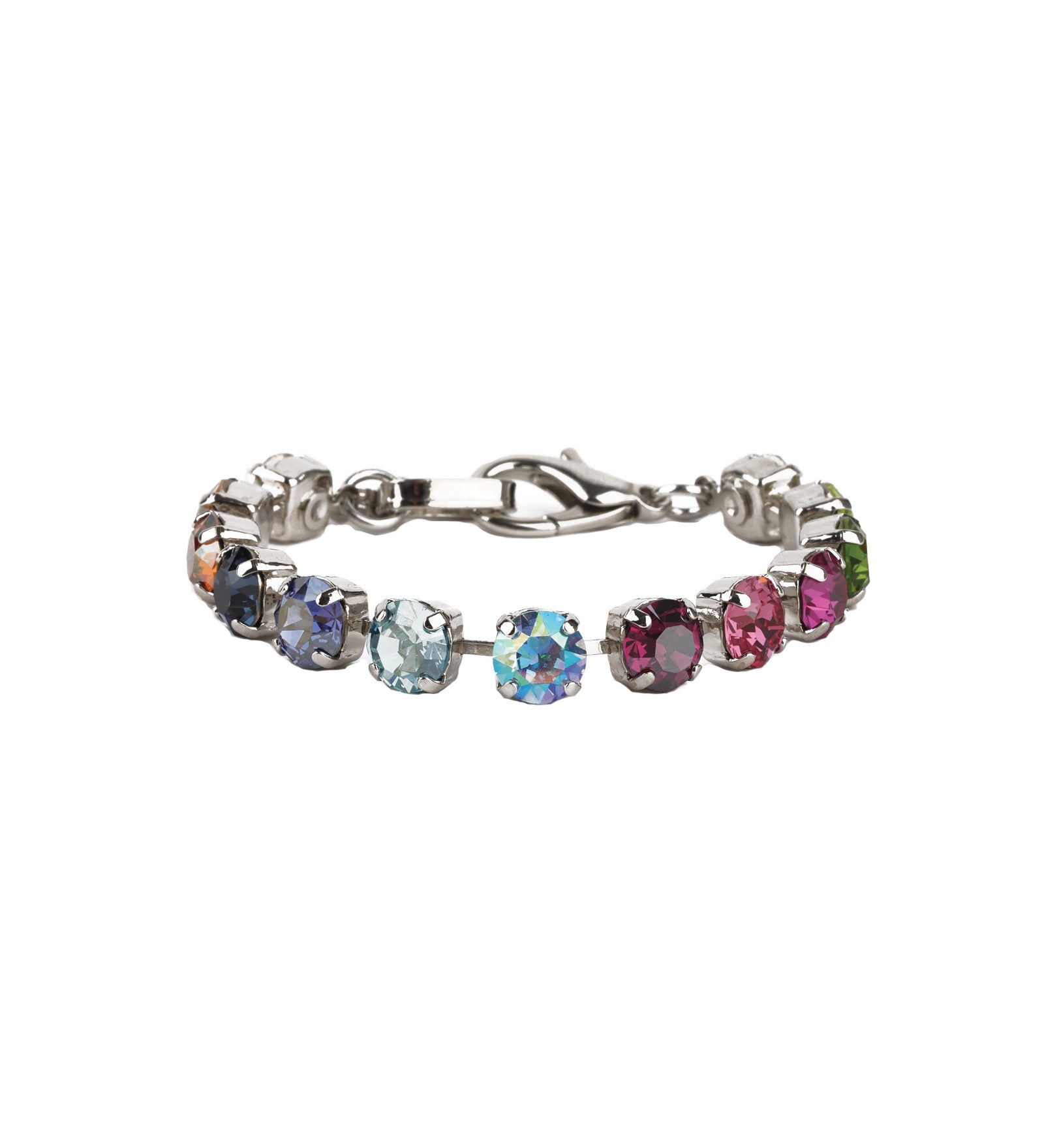 TOVA-Oakland Bracelet-Bracelets-Silver Plated, Bohemian Wonderland Crystal-Blue Ruby Jewellery-Vancouver Canada