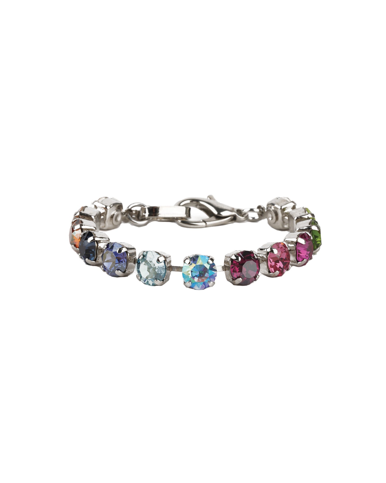 TOVA-Oakland Bracelet-Bracelets-Silver Plated, Bohemian Wonderland Crystal-Blue Ruby Jewellery-Vancouver Canada