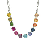 TOVA-Mini Oakland Necklace-Necklaces-Silver Plated, Bohemian Wonderland Crystal-Blue Ruby Jewellery-Vancouver Canada