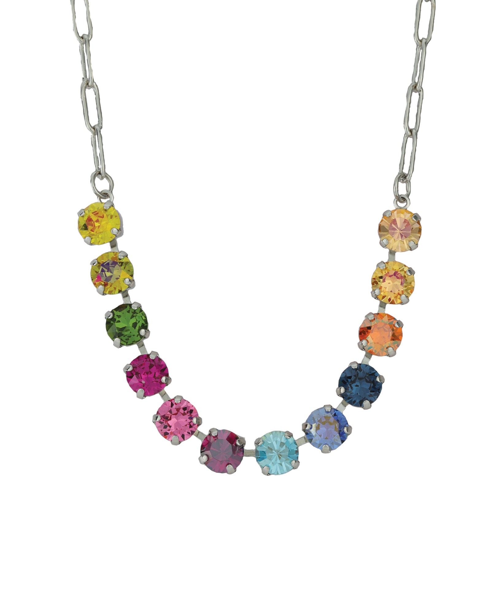 TOVA-Mini Oakland Necklace-Necklaces-Silver Plated, Bohemian Wonderland Crystal-Blue Ruby Jewellery-Vancouver Canada