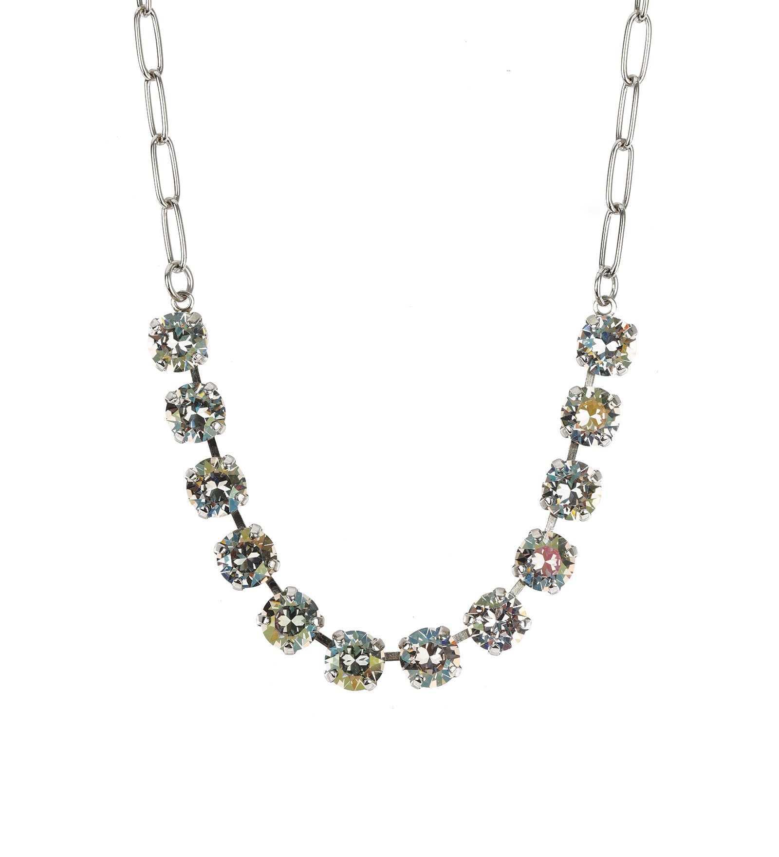 TOVA-Mini Oakland Necklace-Necklaces-Silver Plated, Starlight Crystal-Blue Ruby Jewellery-Vancouver Canada