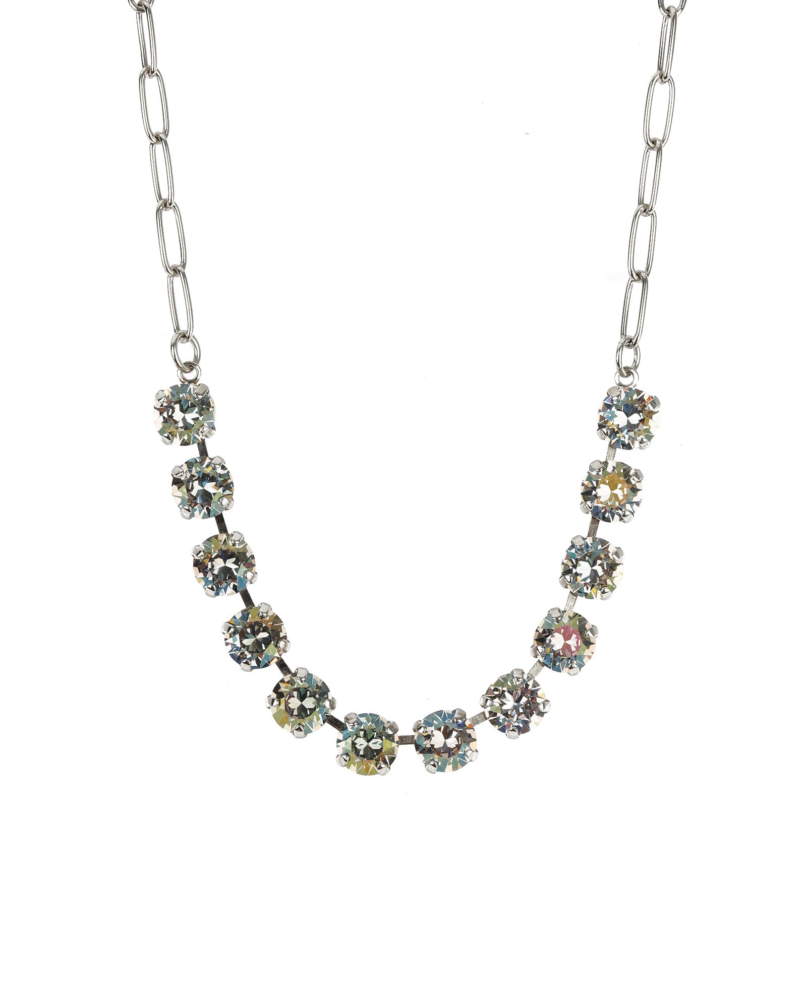 TOVA-Mini Oakland Necklace-Necklaces-Silver Plated, Starlight Crystal-Blue Ruby Jewellery-Vancouver Canada