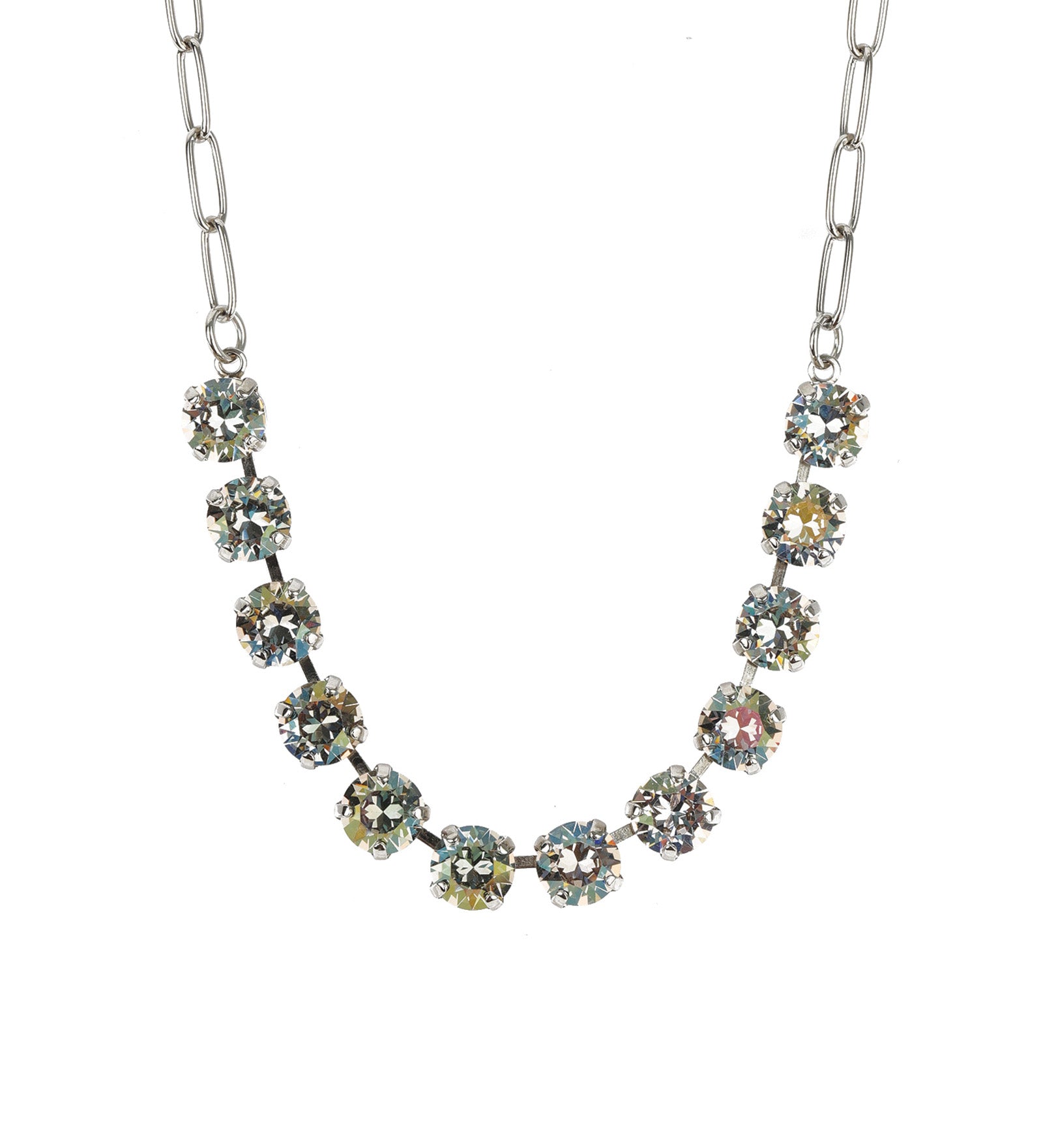 TOVA-Mini Oakland Necklace-Necklaces-Silver Plated, Starlight Crystal-Blue Ruby Jewellery-Vancouver Canada