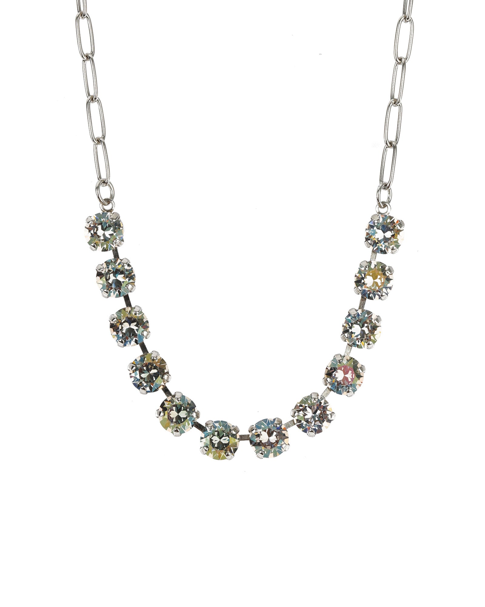 TOVA-Mini Oakland Necklace-Necklaces-Silver Plated, Starlight Crystal-Blue Ruby Jewellery-Vancouver Canada