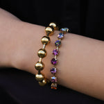 TOVA-Sarina Bracelet-Bracelets-14k Gold Plated, Addy Crystal-Blue Ruby Jewellery-Vancouver Canada