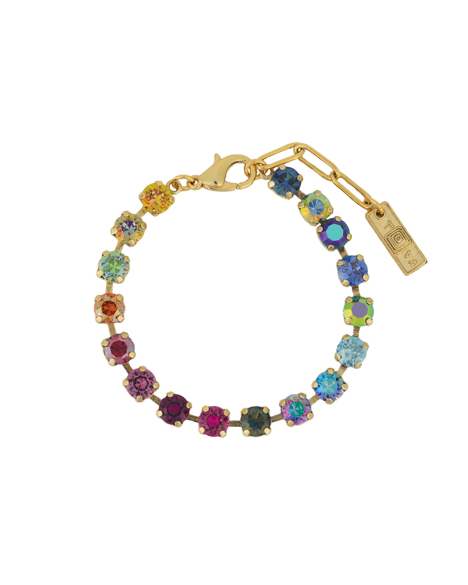 TOVA-Sarina Bracelet-Bracelets-14k Gold Plated, Addy Crystal-Blue Ruby Jewellery-Vancouver Canada