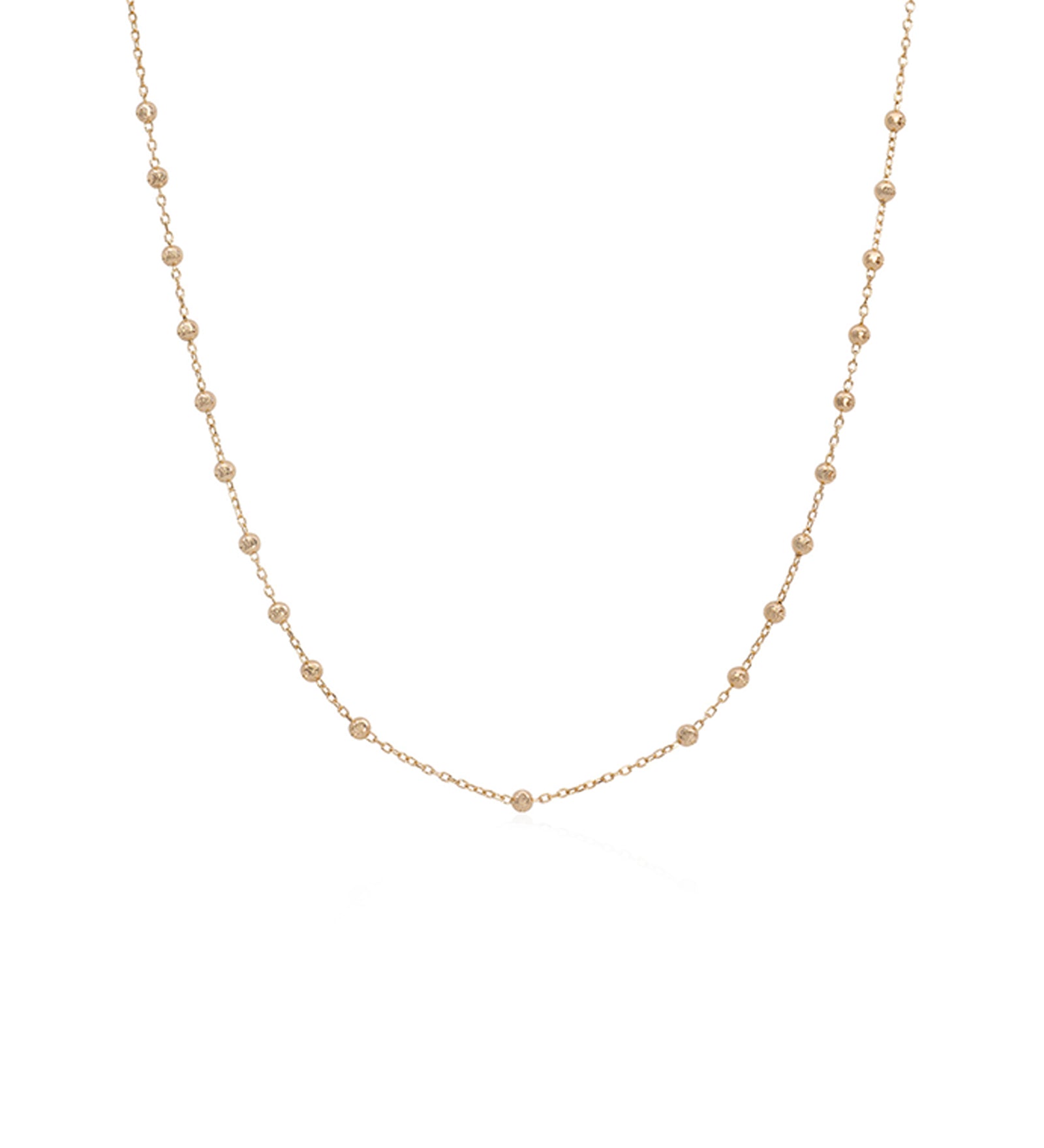 Diamond Cut Rosary Chain Necklace 14k Yellow Gold / 20"