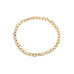 1 Row 4mm Crystal Stretch Bracelet Gold Tone, Black Diamond Crystal