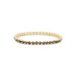 1 Row 4mm Crystal Stretch Bracelet Gold Tone, Black Diamond Crystal