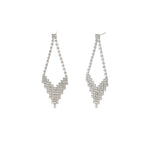 Kite Crystal Studs Silver Tone, White Crystal