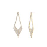 Kite Crystal Studs Gold Tone, White Crystal