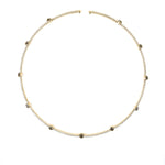 1 Row Crystal Bezel Necklace Gold Tone, White Crystal