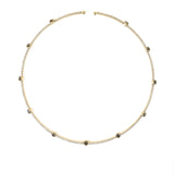 1 Row Crystal Bezel Necklace Gold Tone, White Crystal