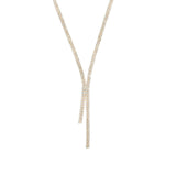 2 Row Crystal Lariat Gold Tone, White Crystal