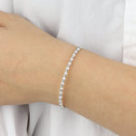 1 Row Crystal Pearl Coil Cuff Silver Tone, White Crystal