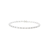 1 Row Crystal Pearl Coil Cuff Silver Tone, White Crystal