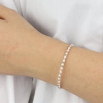 1 Row Crystal Pearl Coil Cuff Gold Tone, White Crystal