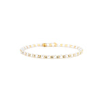 1 Row Crystal Pearl Coil Cuff Gold Tone, White Crystal