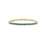 Weekend Ritual-1 Row 3mm Crystal Stretch Bracelet-Bracelets-Gold Tone, Zircon Crystal-Blue Ruby Jewellery-Vancouver Canada