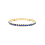 1 Row 4mm Crystal Stretch Bracelet Gold Tone, Sapphire Crystal