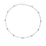 1 Row Crystal Bezel Necklace Silver Tone, White Crystal