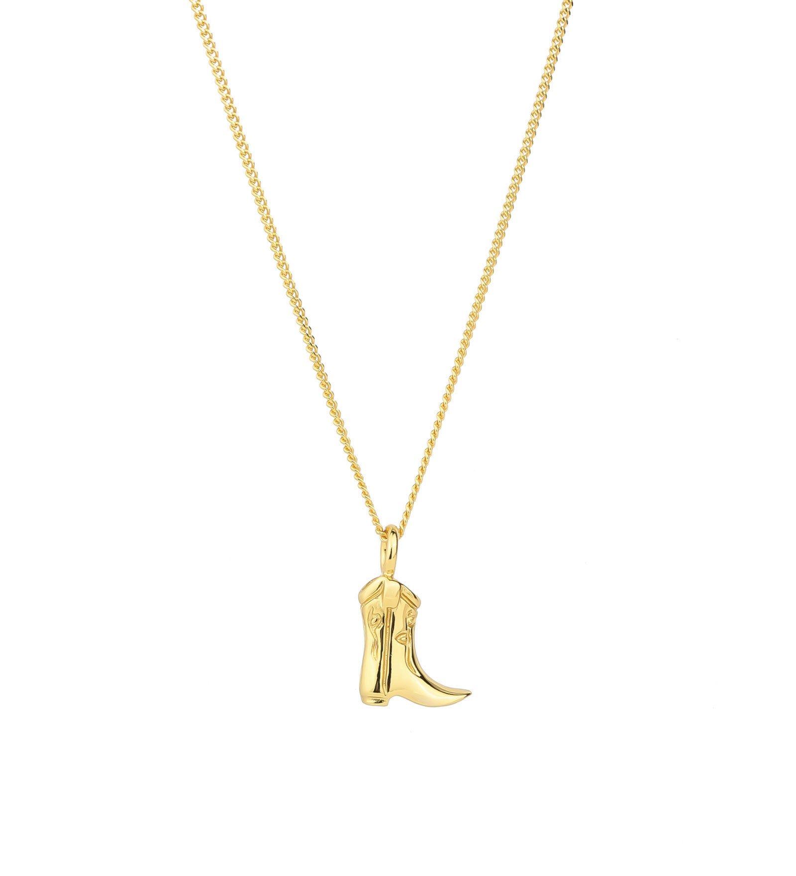 Mini Cowboy Boot Necklace 14k Gold Plated