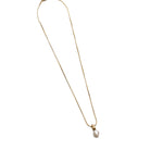 Emmy Necklace 14k Gold Plated, White Pearl