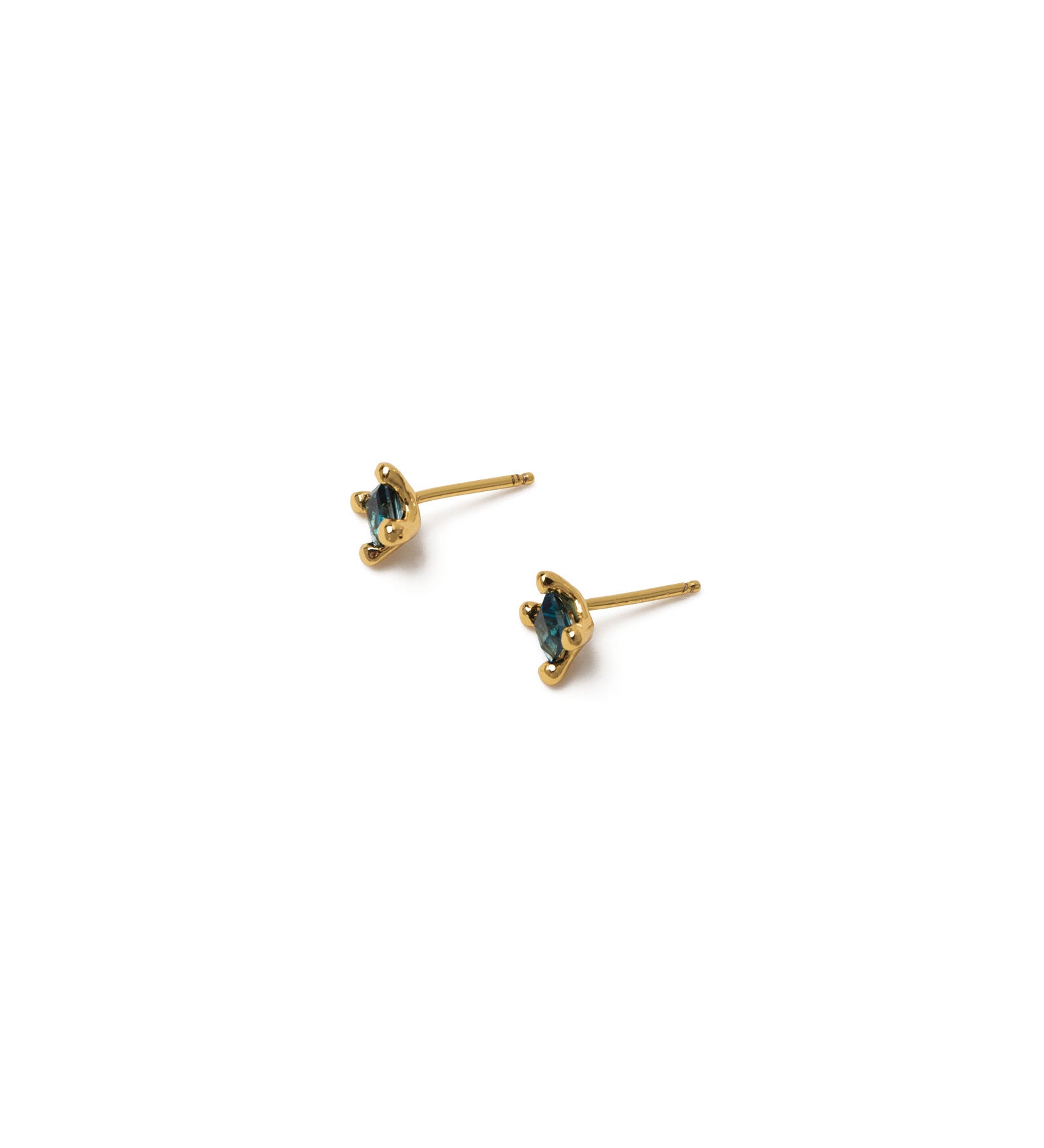 Josie Studs 14k Gold Plated, Blue Topaz