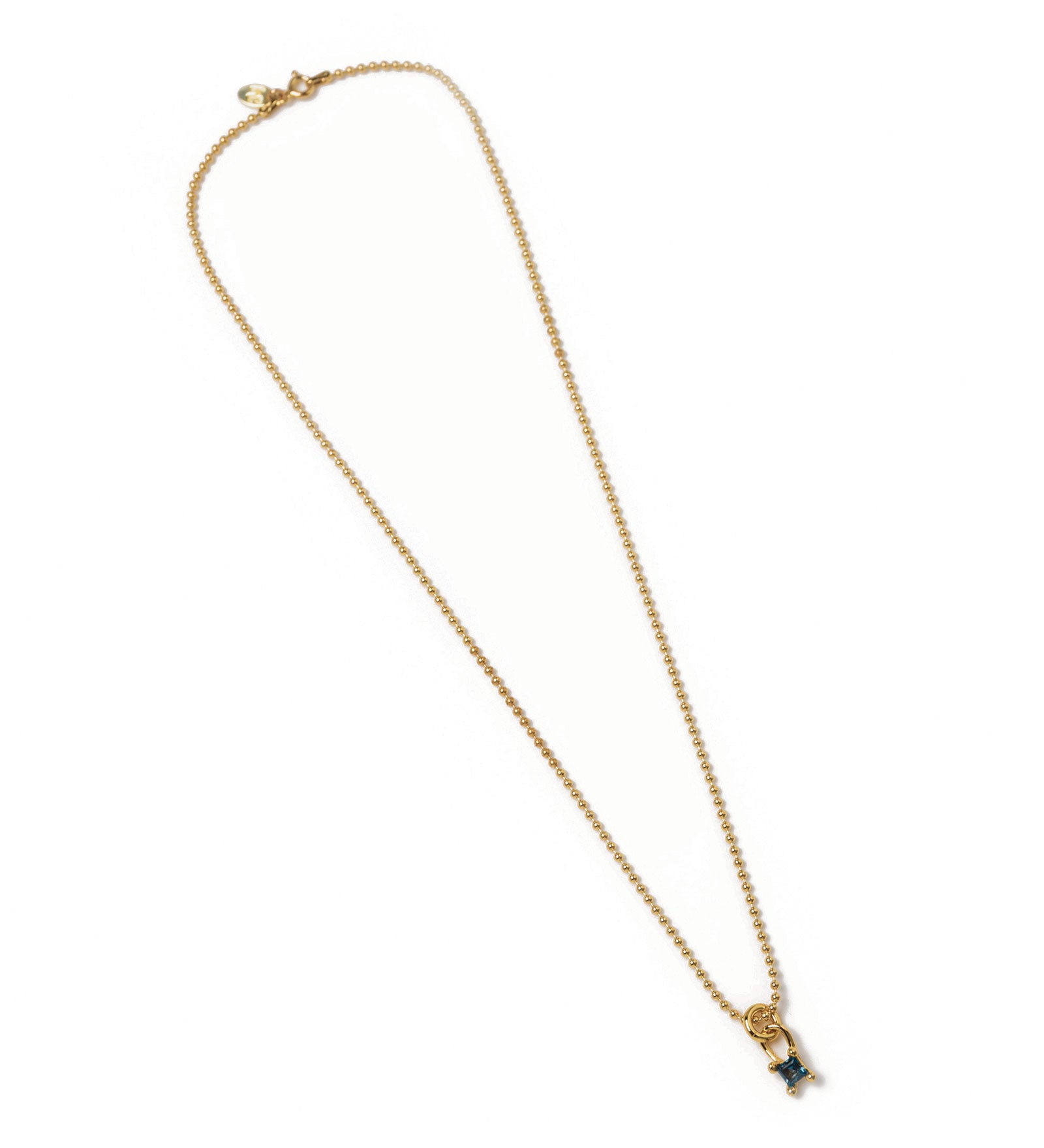 Mira Necklace 14k Gold Plated, Blue Topaz