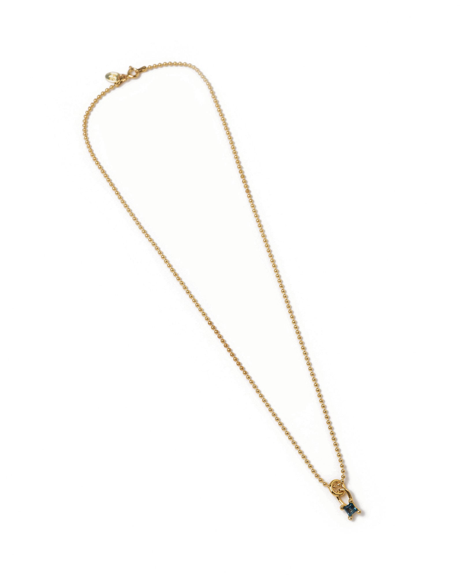 Mira Necklace 14k Gold Plated, Blue Topaz