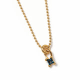 Mira Necklace 14k Gold Plated, Blue Topaz