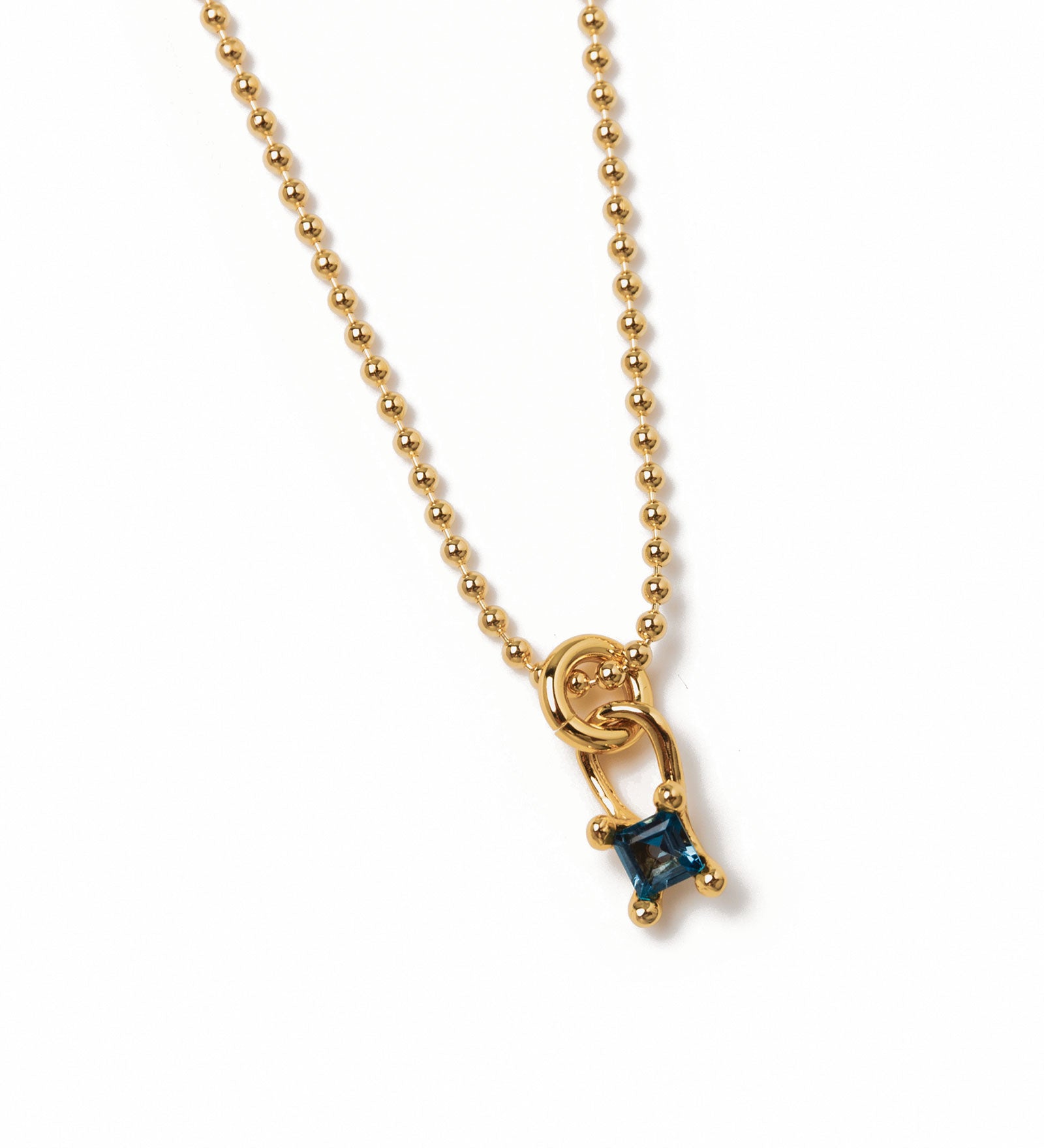 Mira Necklace 14k Gold Plated, Blue Topaz