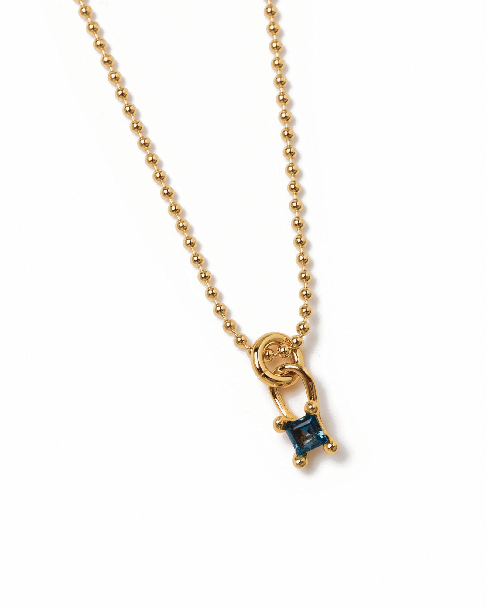 Mira Necklace 14k Gold Plated, Blue Topaz